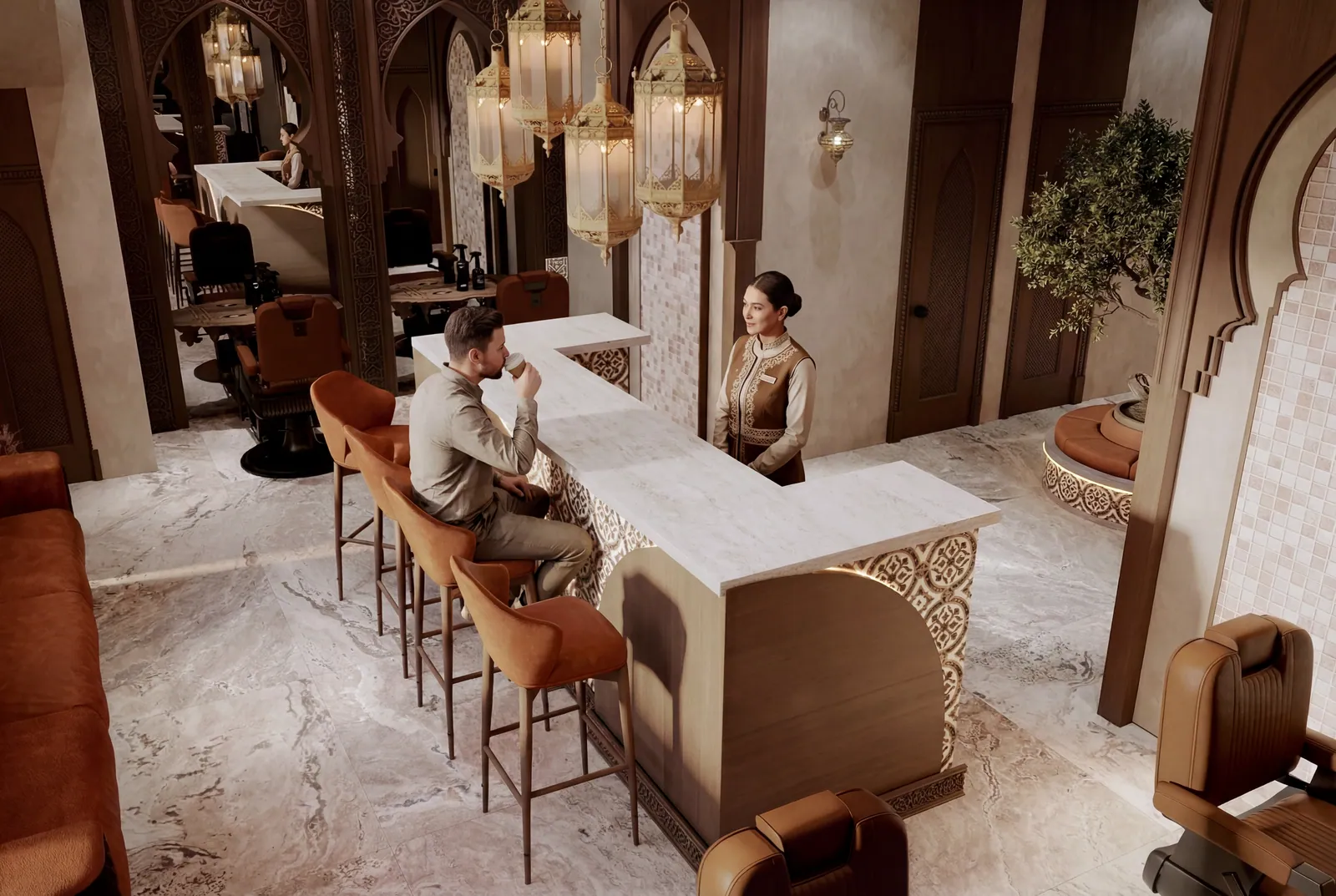 Men's Salon & Moroccan Bath — Patio Architects