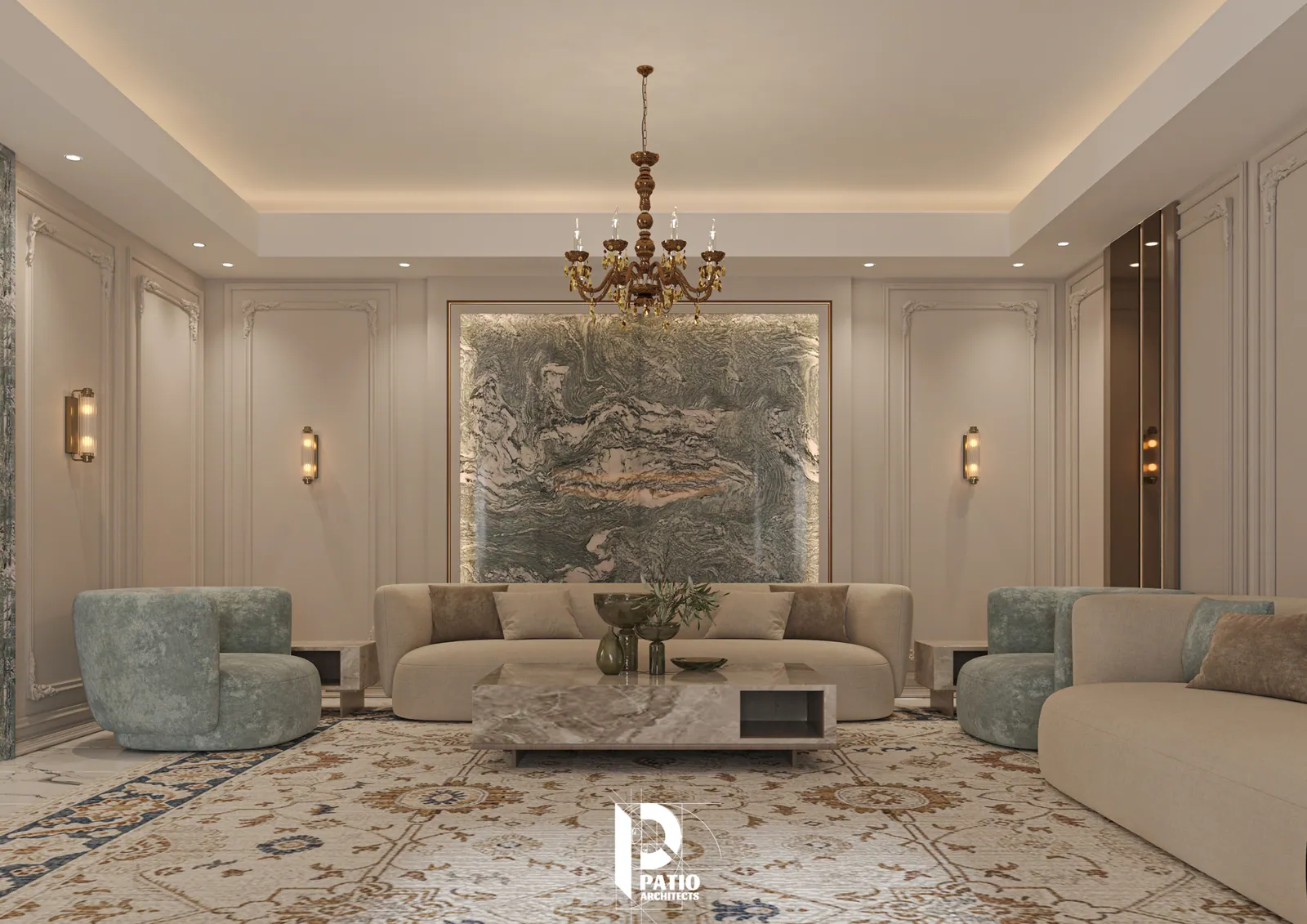 Neo-Classical Living Space — Patio Architects